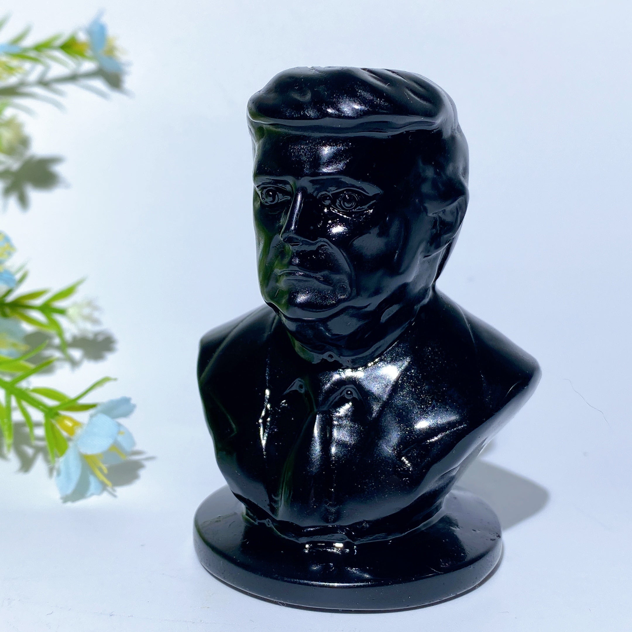 3.1 inch Yooperlite & Black Obsidian Crystal Figurines for Healing
