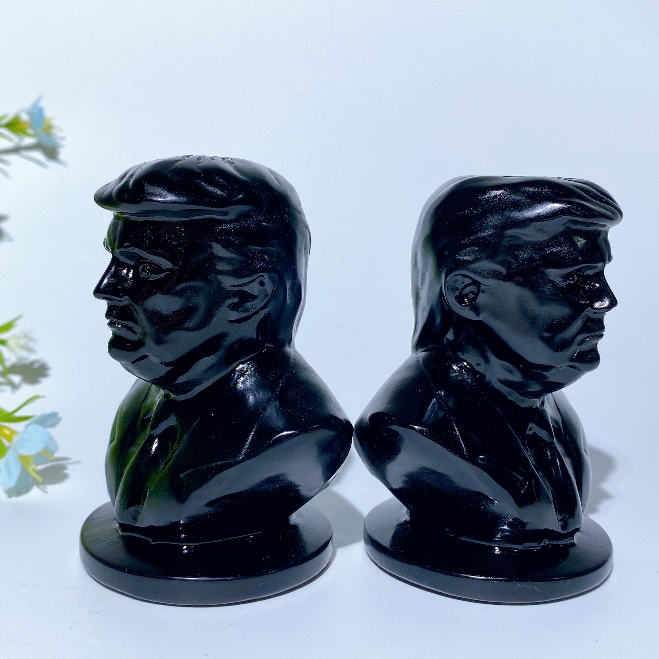 3.1 inch Yooperlite & Black Obsidian Crystal Figurines for Healing