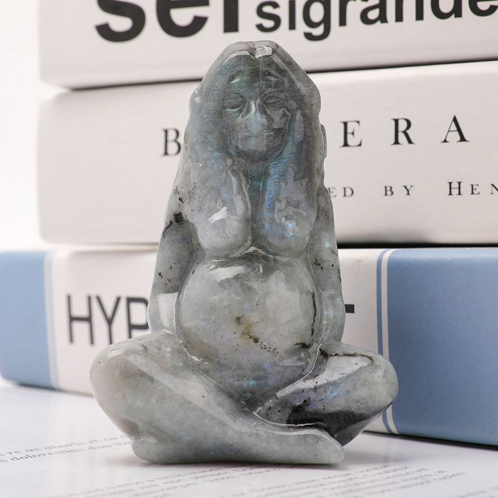 3.1" Labradorite Crystal Figurine Carving for Healing
