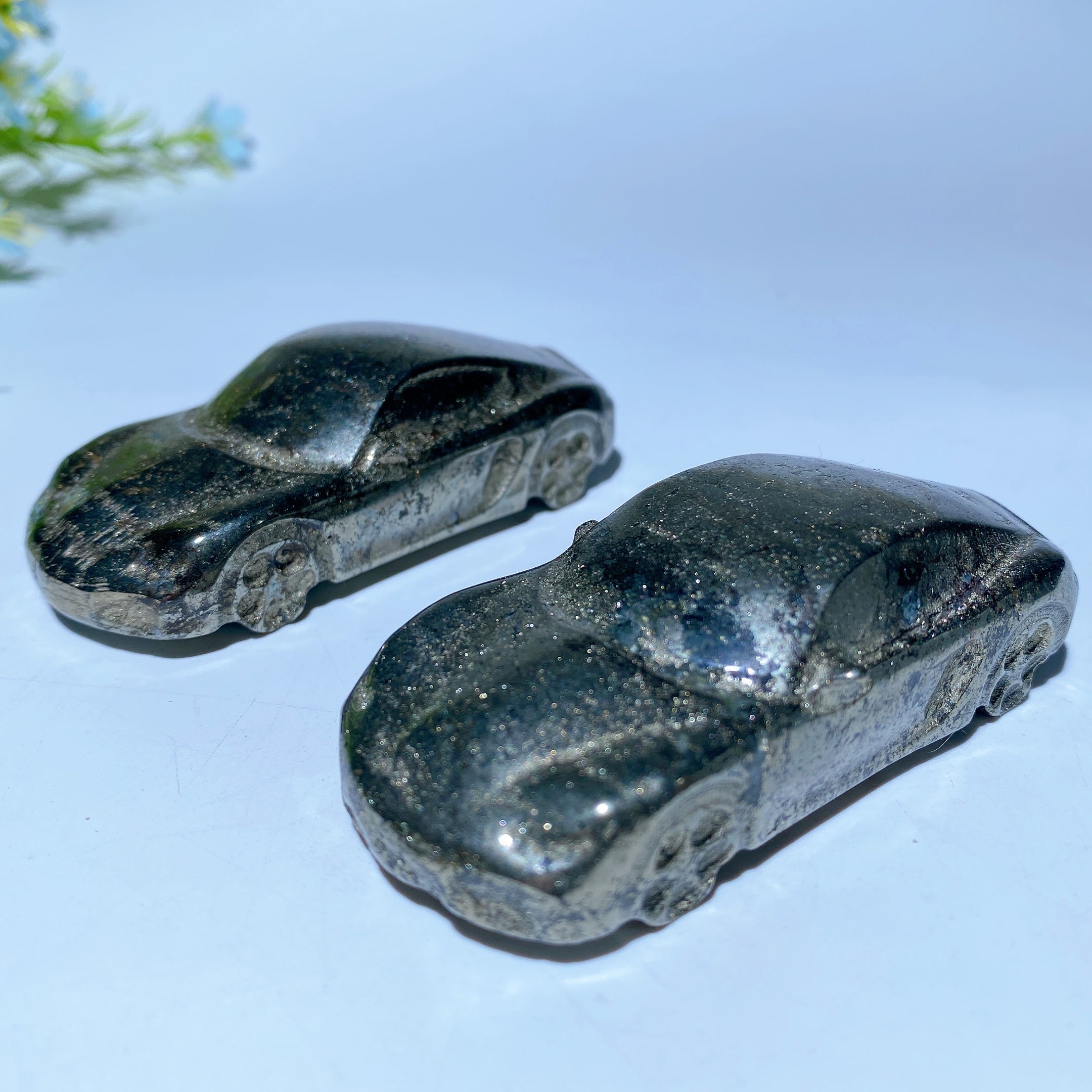 3.1" Pyrite Carving Figurine for Healing Energy