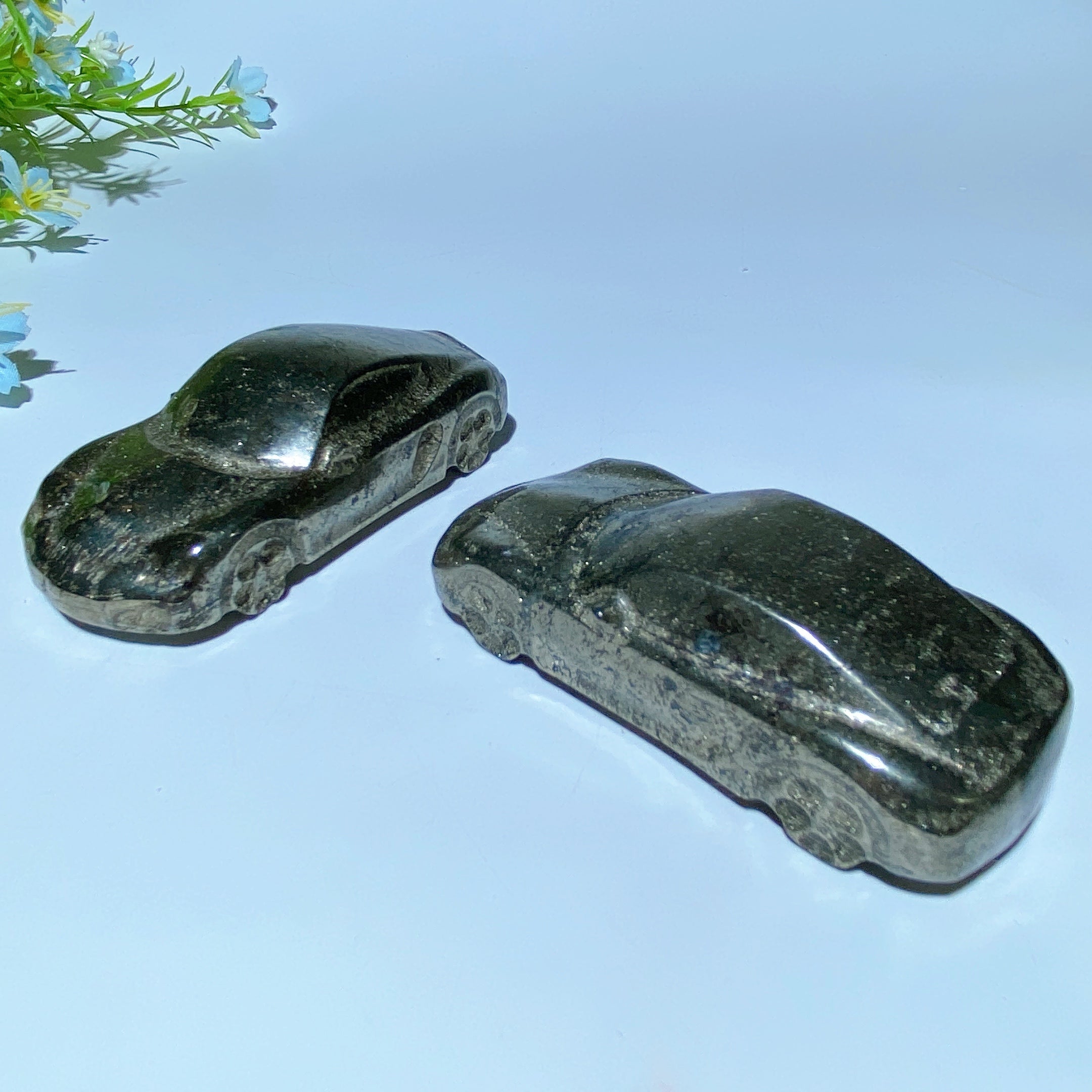 3.1" Pyrite Carving Figurine for Healing Energy