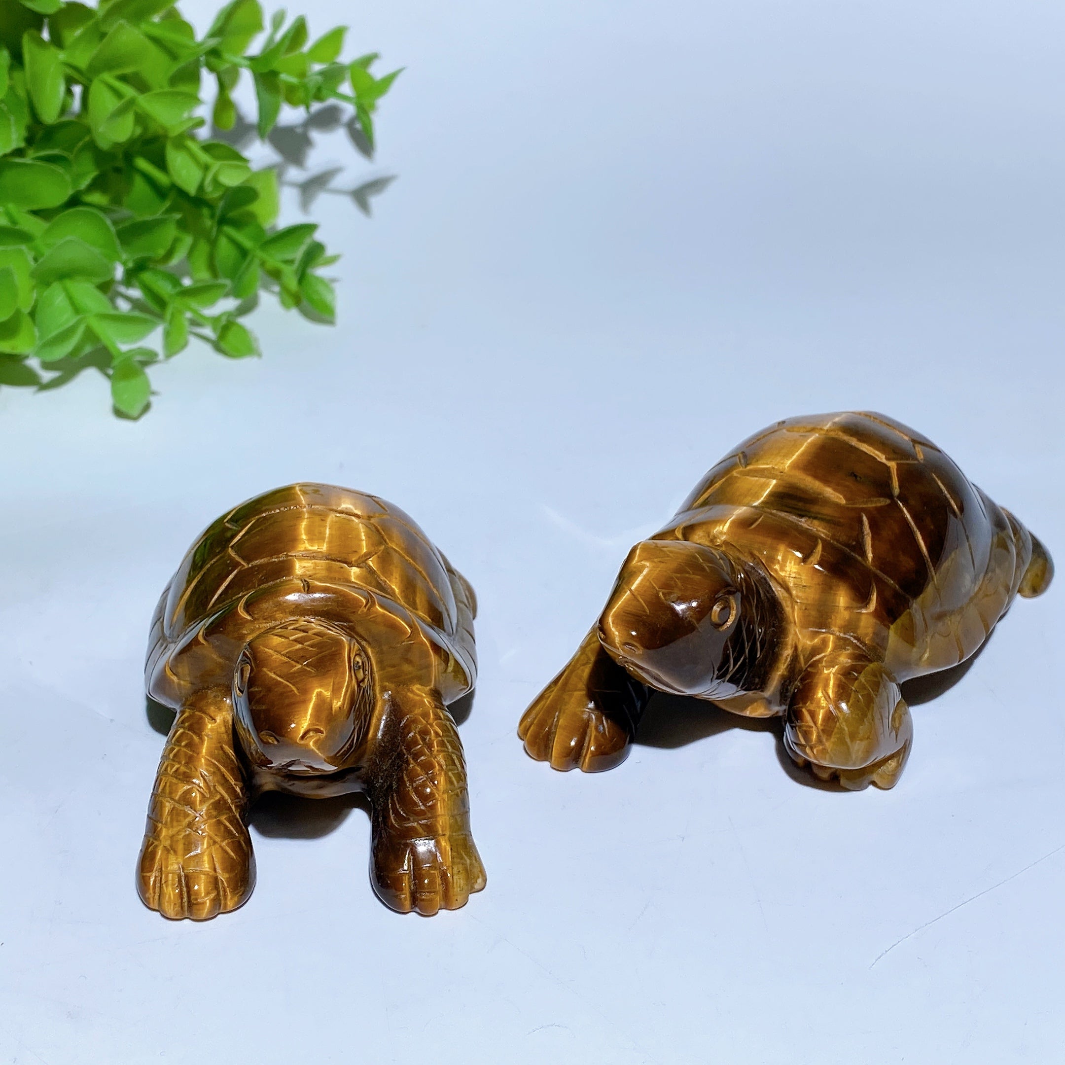 3.2-3.9 inch Yellow Tiger Eye Turtle Crystal Carving