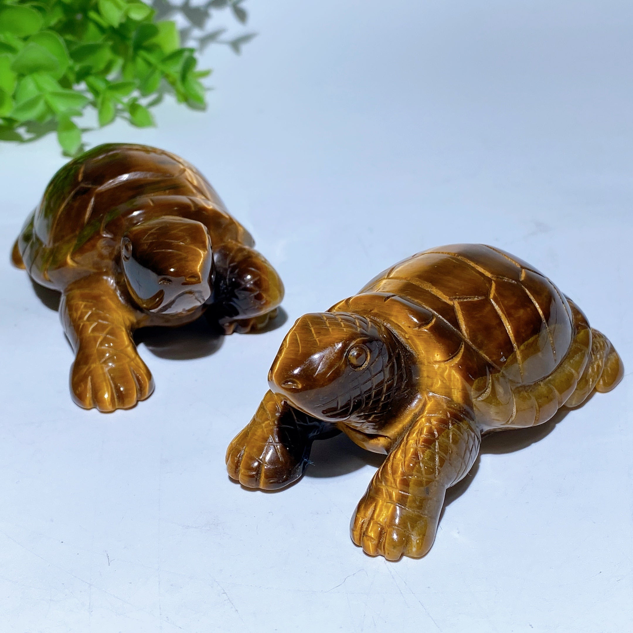3.2-3.9 inch Yellow Tiger Eye Turtle Crystal Carving