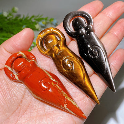 Figurine de déesse en cristal de 8 cm, sculptée en pierres polies