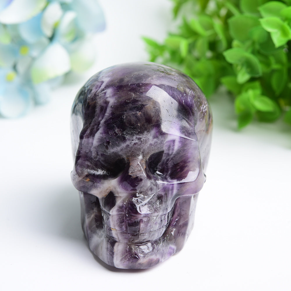 3.2" Dream Amethyst Crystal Skull Carving for Healing