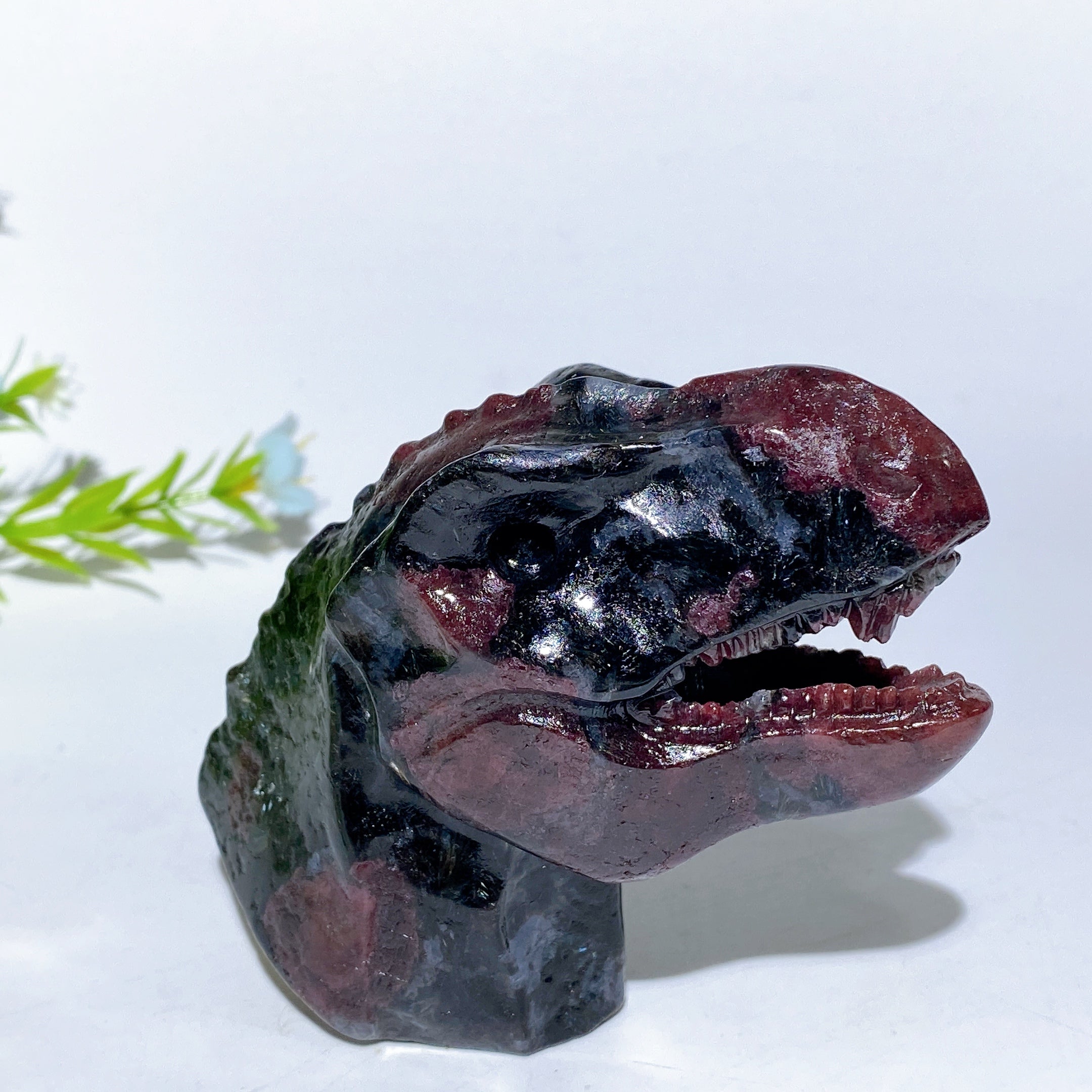 3.2 inch Black Obsidian T-Rex Dinosaur Crystal Carving