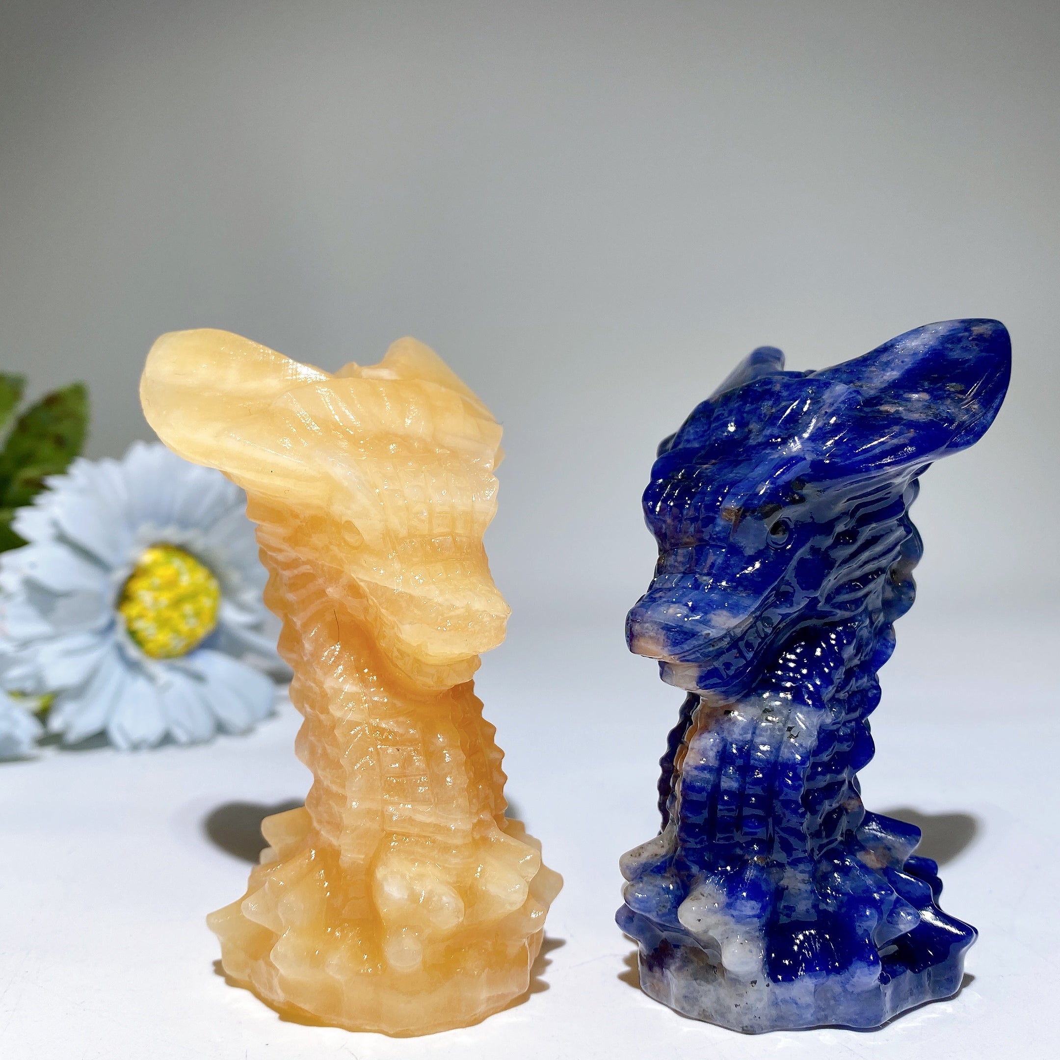 3.2 inch Crystal Dragon Head Carving for Healing Energy