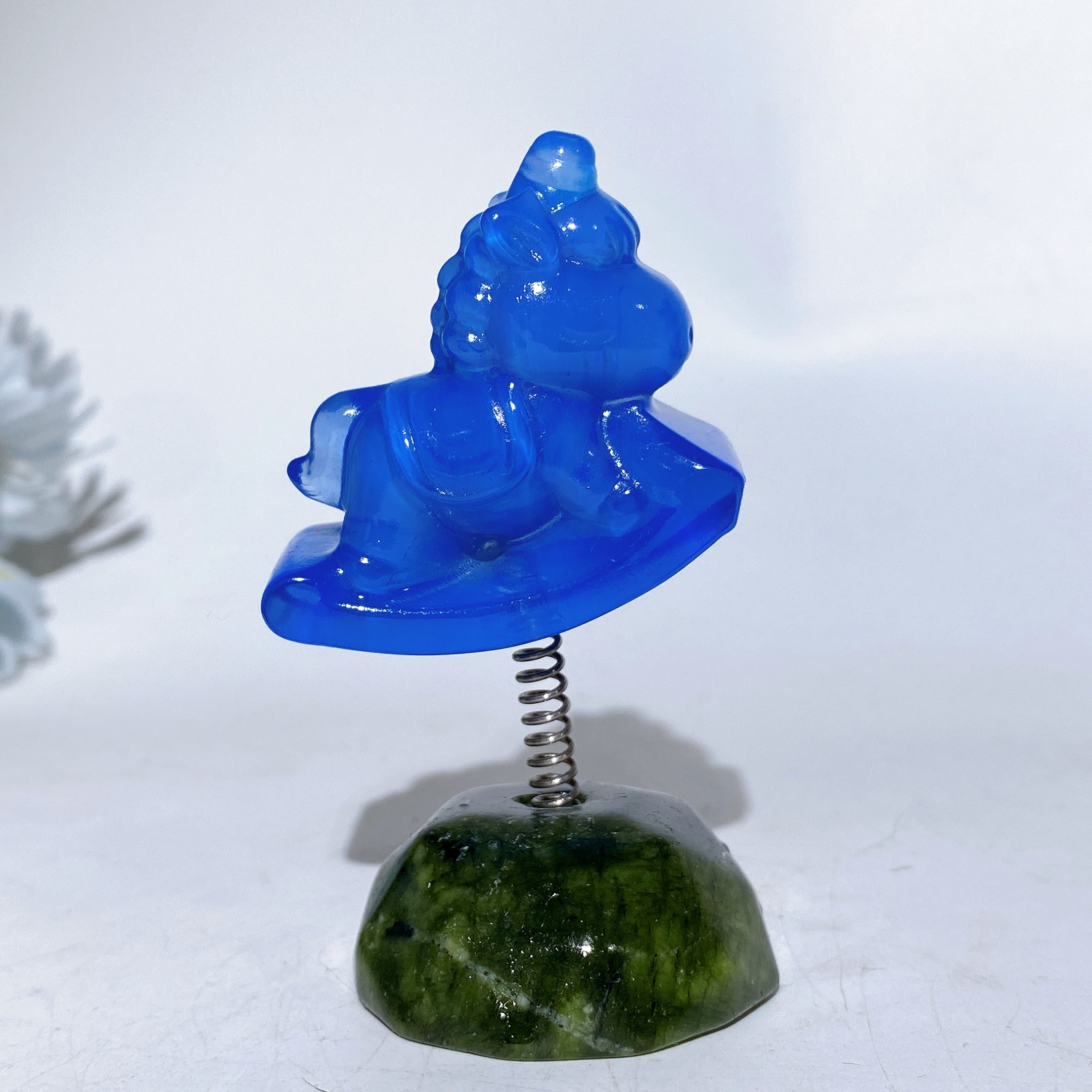 3.2-Inch Crystal Unicorn Figurine with Serpentine Base