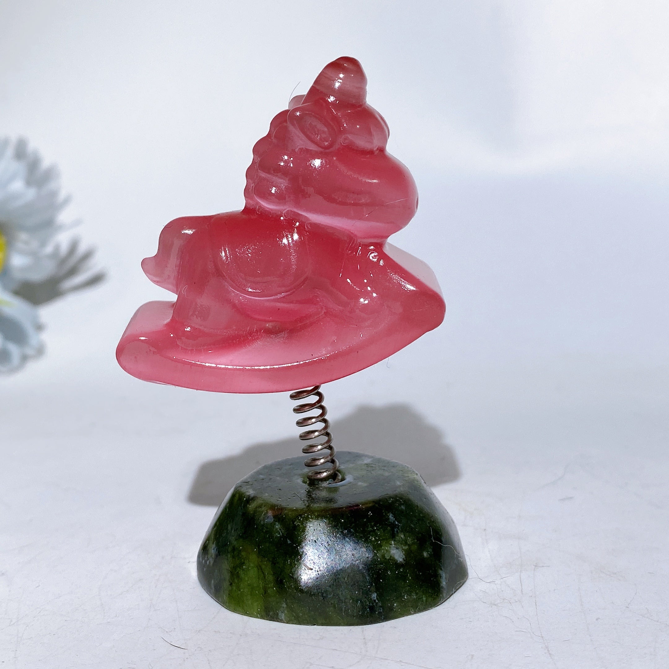 3.2-Inch Crystal Unicorn Figurine with Serpentine Base