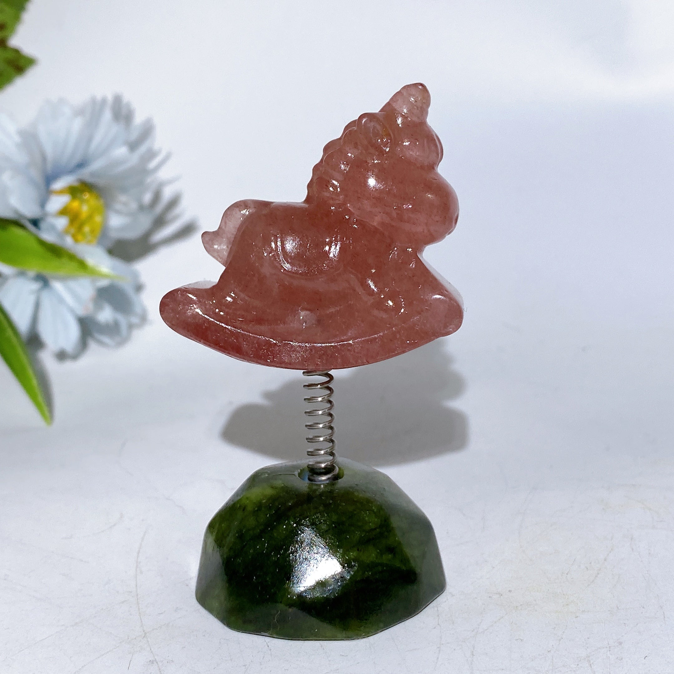 3.2-Inch Crystal Unicorn Figurine with Serpentine Base