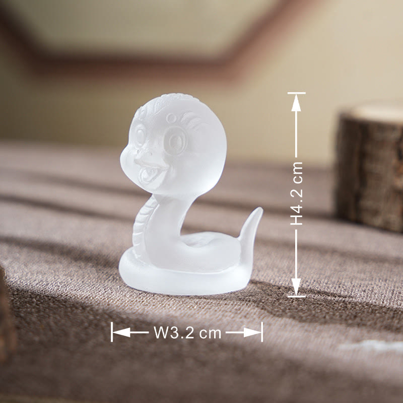 Figurine de serpent en verre rose Liuli de 8,1 cm pour la protection spirituelle