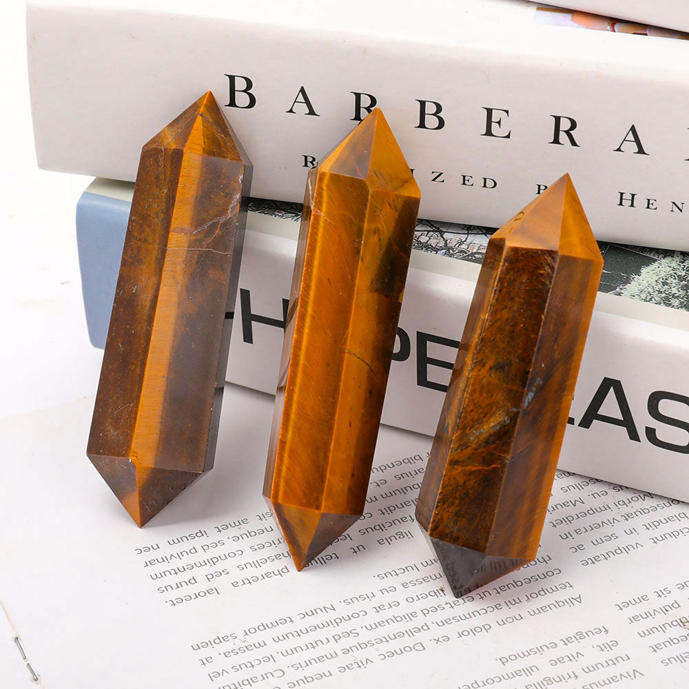 3.3"-3.6" Tiger Eye Double Terminated Crystal Points