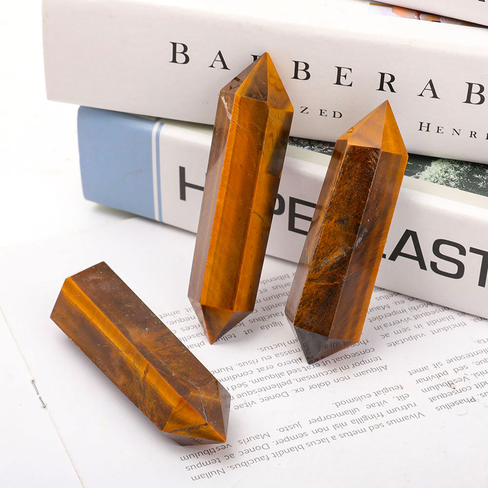 3.3"-3.6" Tiger Eye Double Terminated Crystal Points