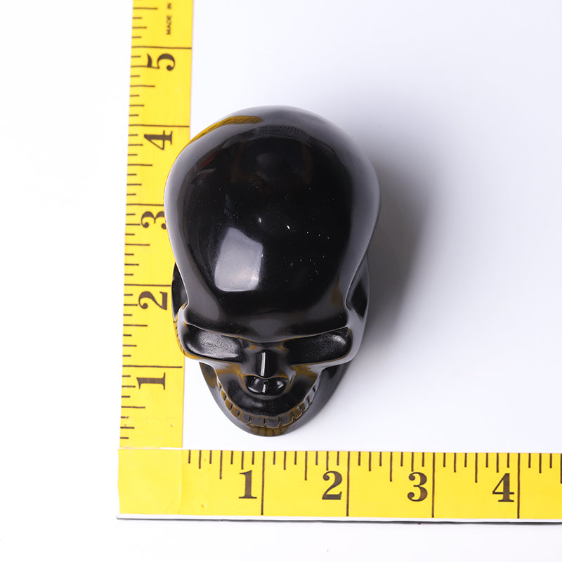 3 to 3.5 Inch Black Obsidian Crystal Skull Carvings for Protection