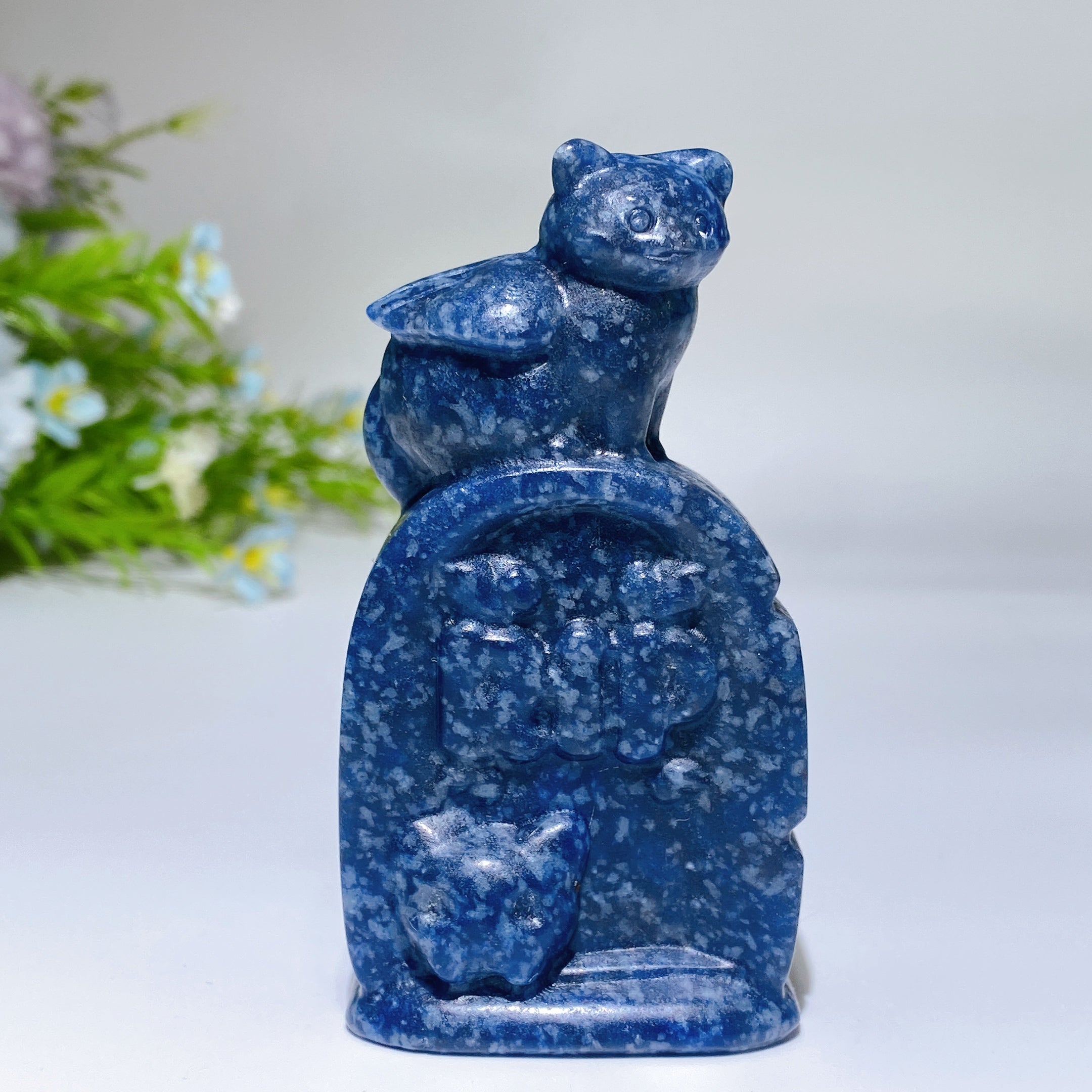 Sculpture de chat en cristal de 3,3 pouces pour la guérison et la décoration