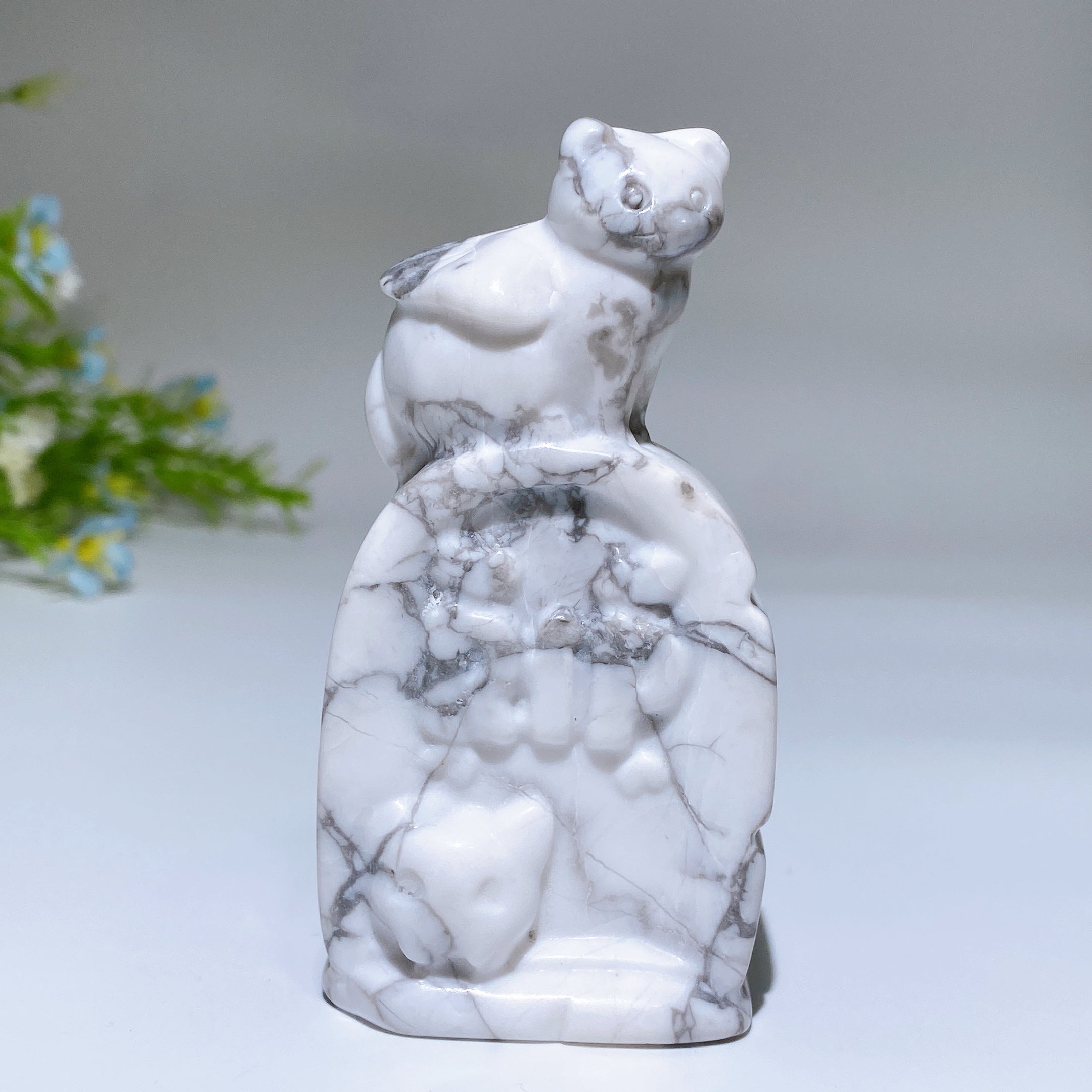 Sculpture de chat en cristal de 3,3 pouces pour la guérison et la décoration