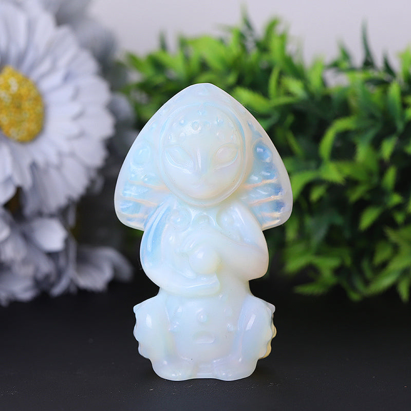 3.3 Inch Opalite Crystal Figurine Carving for Healing Energy