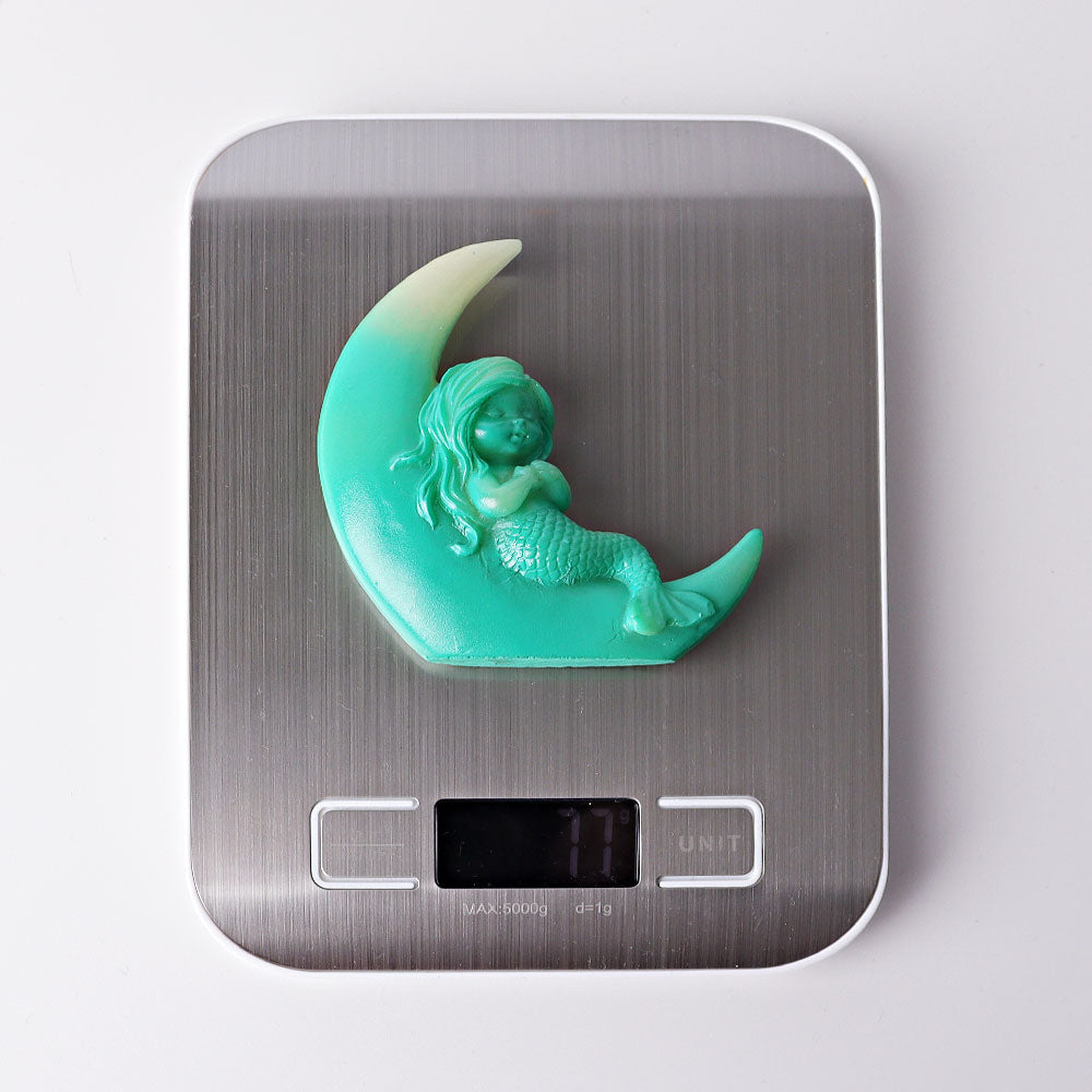 3.3 inch Resin Mermaid Moon Spiritual Carving for Meditation