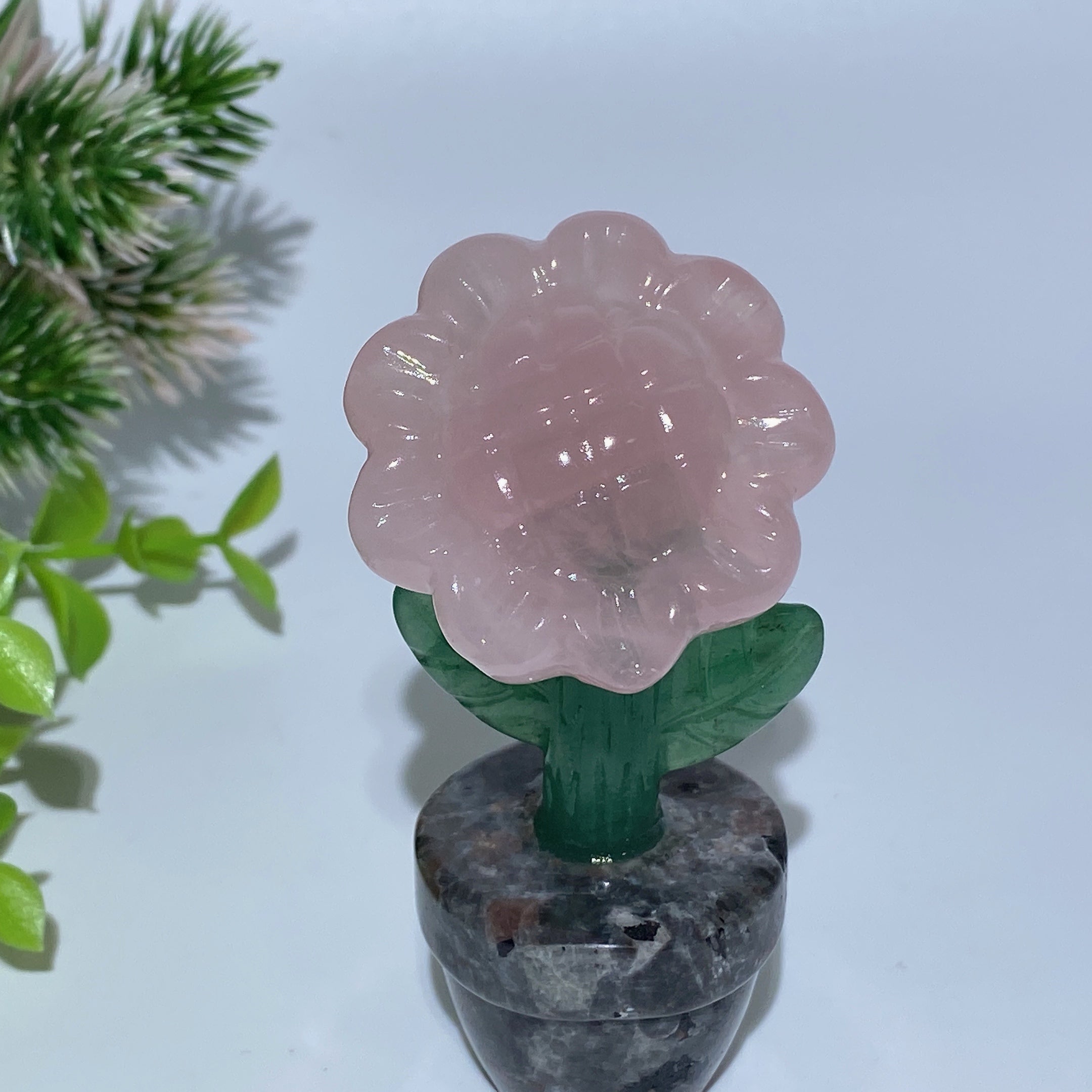 3.4 Inch Mixed Crystal Sun Flower Figurine with Yooperlite Base