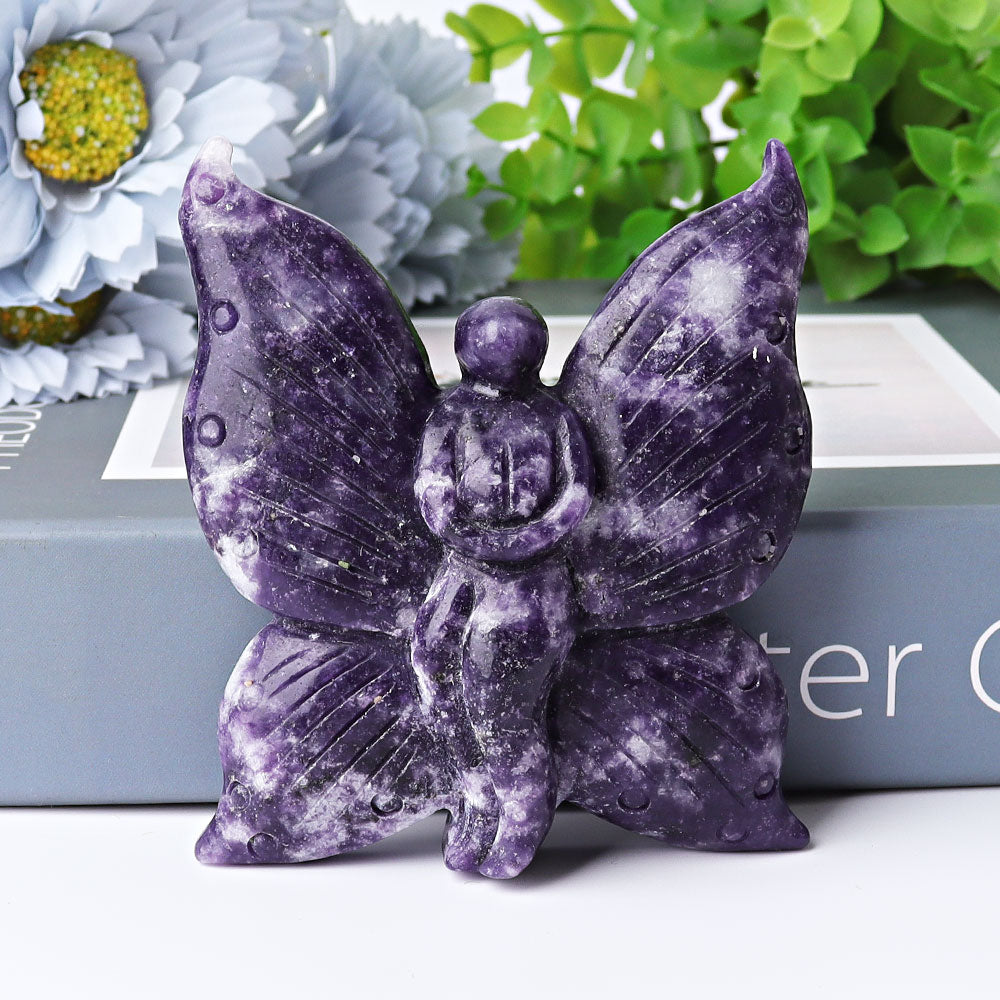 3.45in Golden Obsidian Fairy Carving