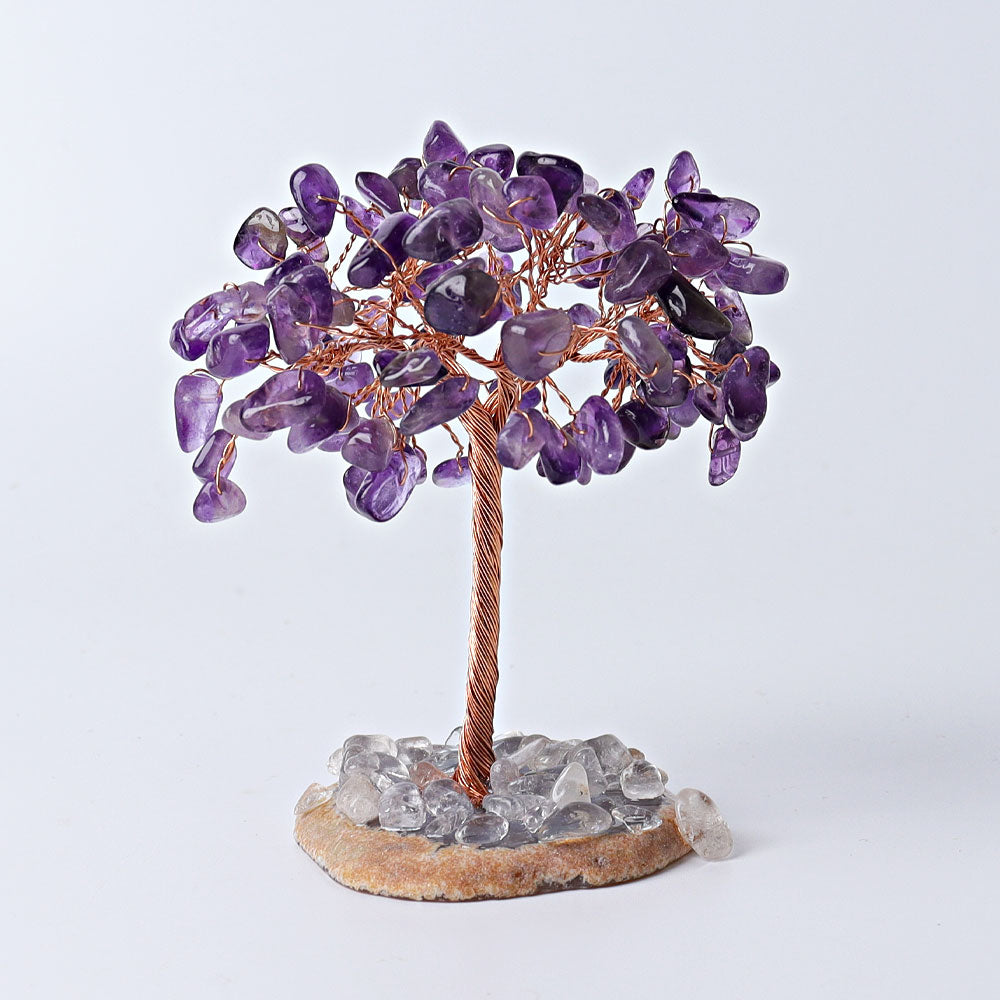 3.5-4.0 Inch Crystal Tree with Agate Base Gemstone Chips