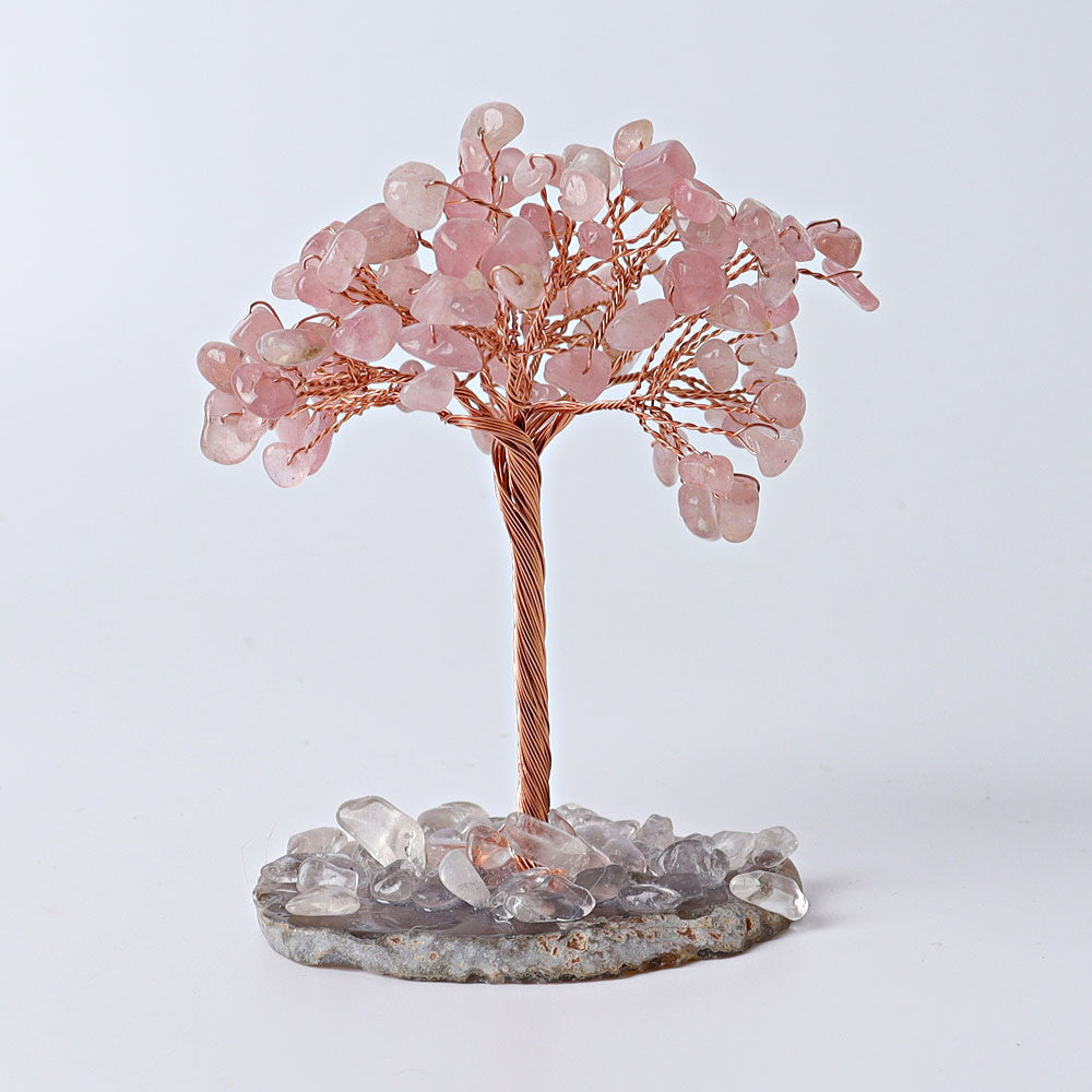 3.5-4.0 Inch Crystal Tree with Agate Base Gemstone Chips