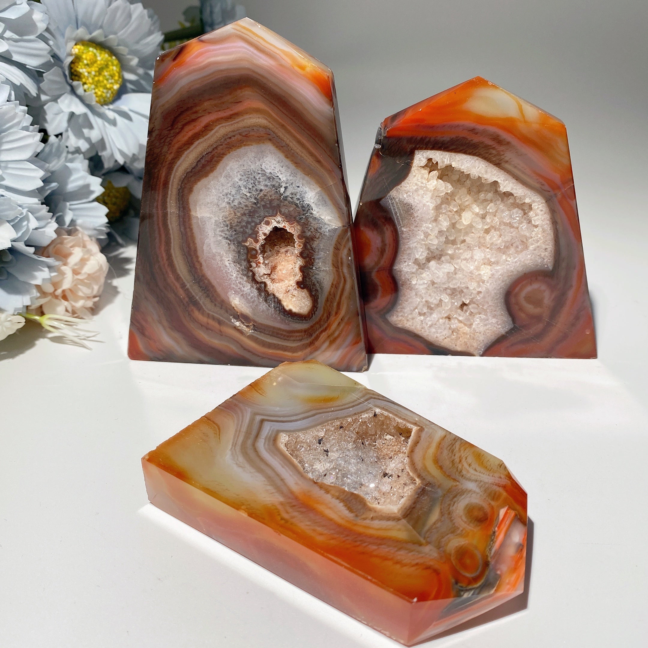 Cristal d'agate druzy de 3,5 à 4 pouces, forme libre de guérison