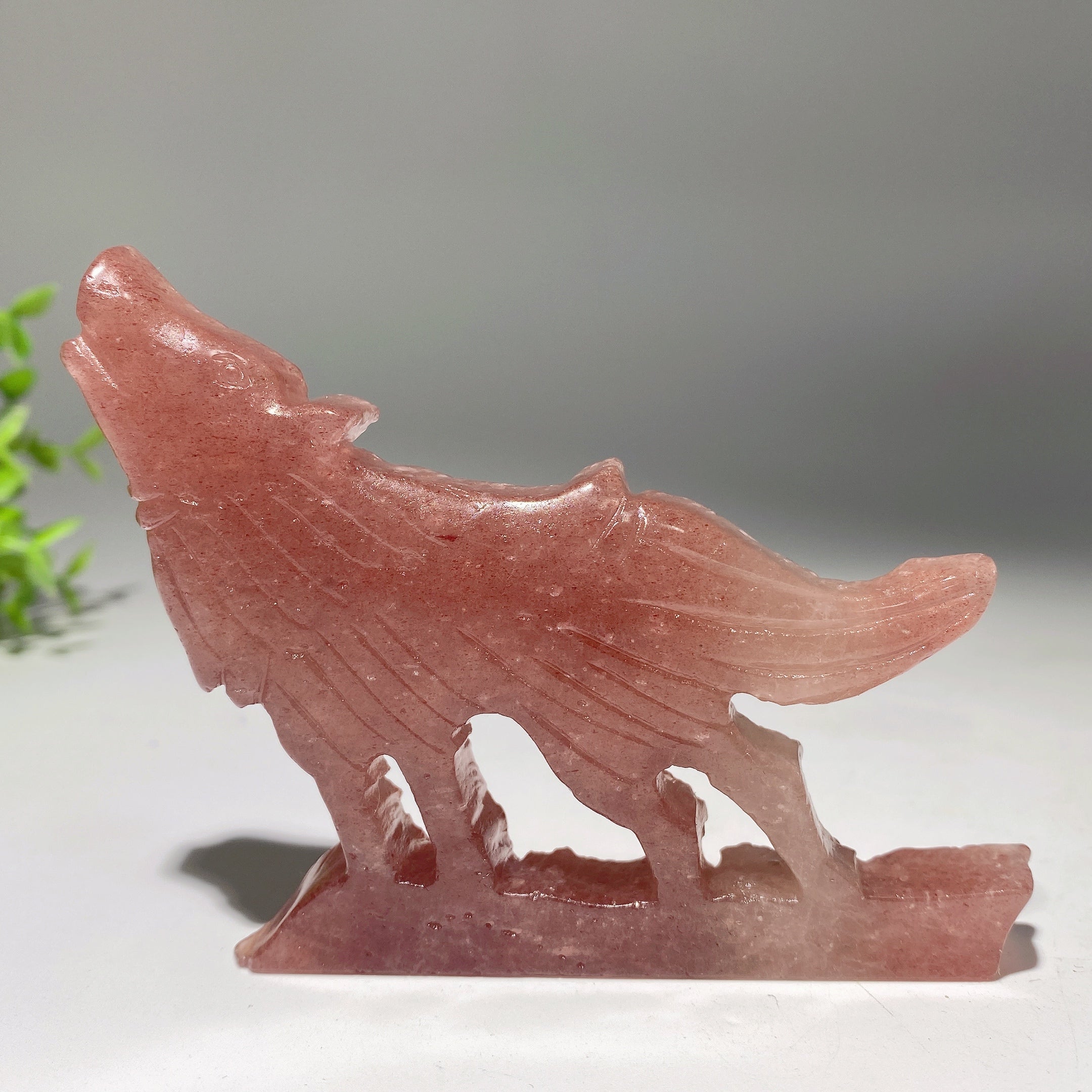 Figurine de loup en cristal mixte de 3,5 à 4 pouces pour la guérison