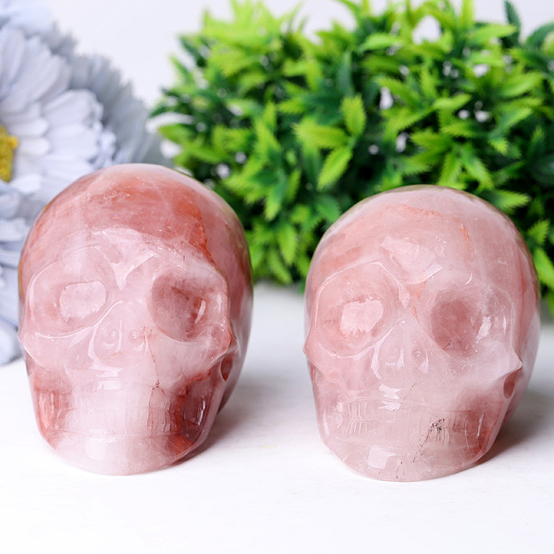 3.5-inch Fire Quartz Crystal Skull for Meditation