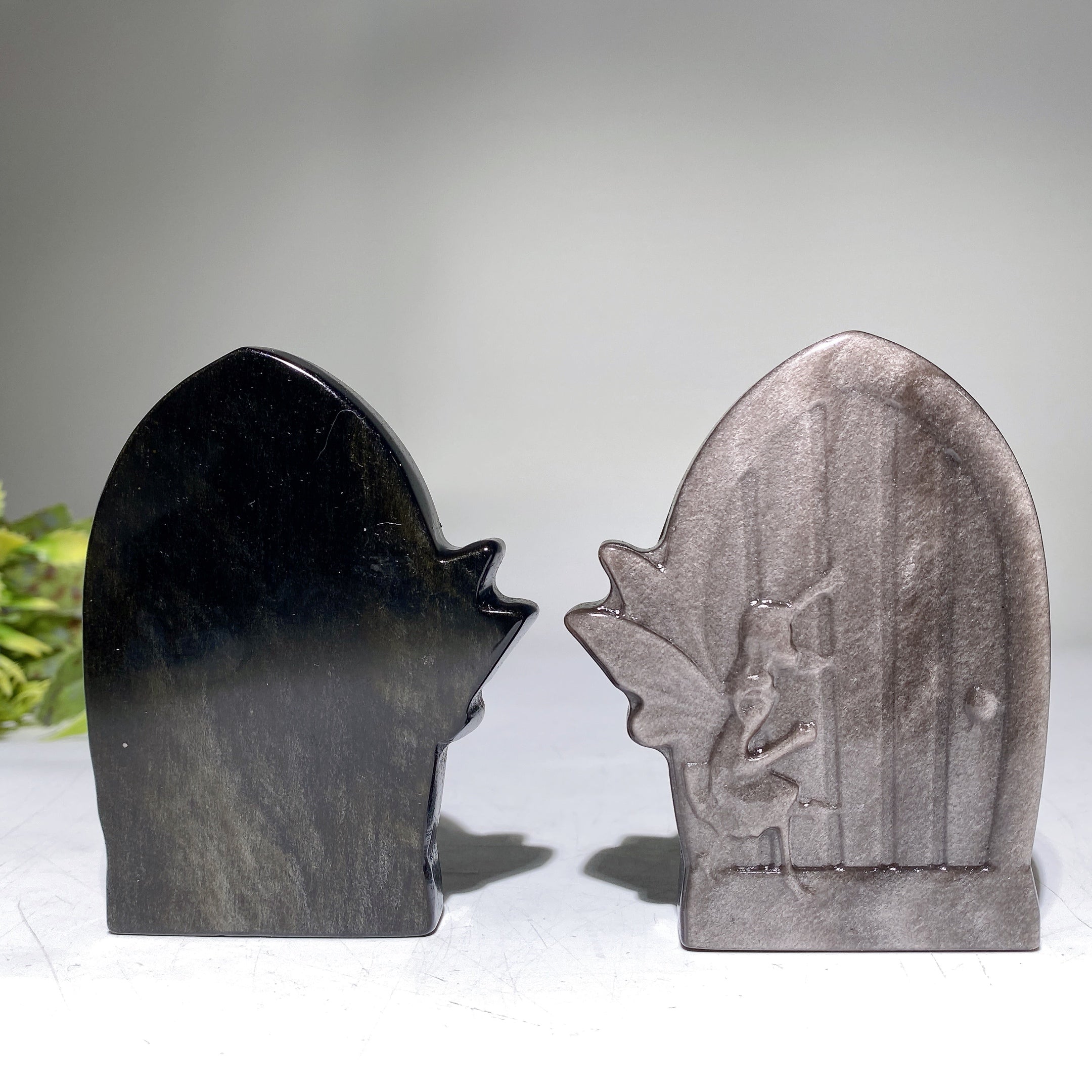 3.5 Inch Golden Obsidian Fairy Door Crystal Figurine