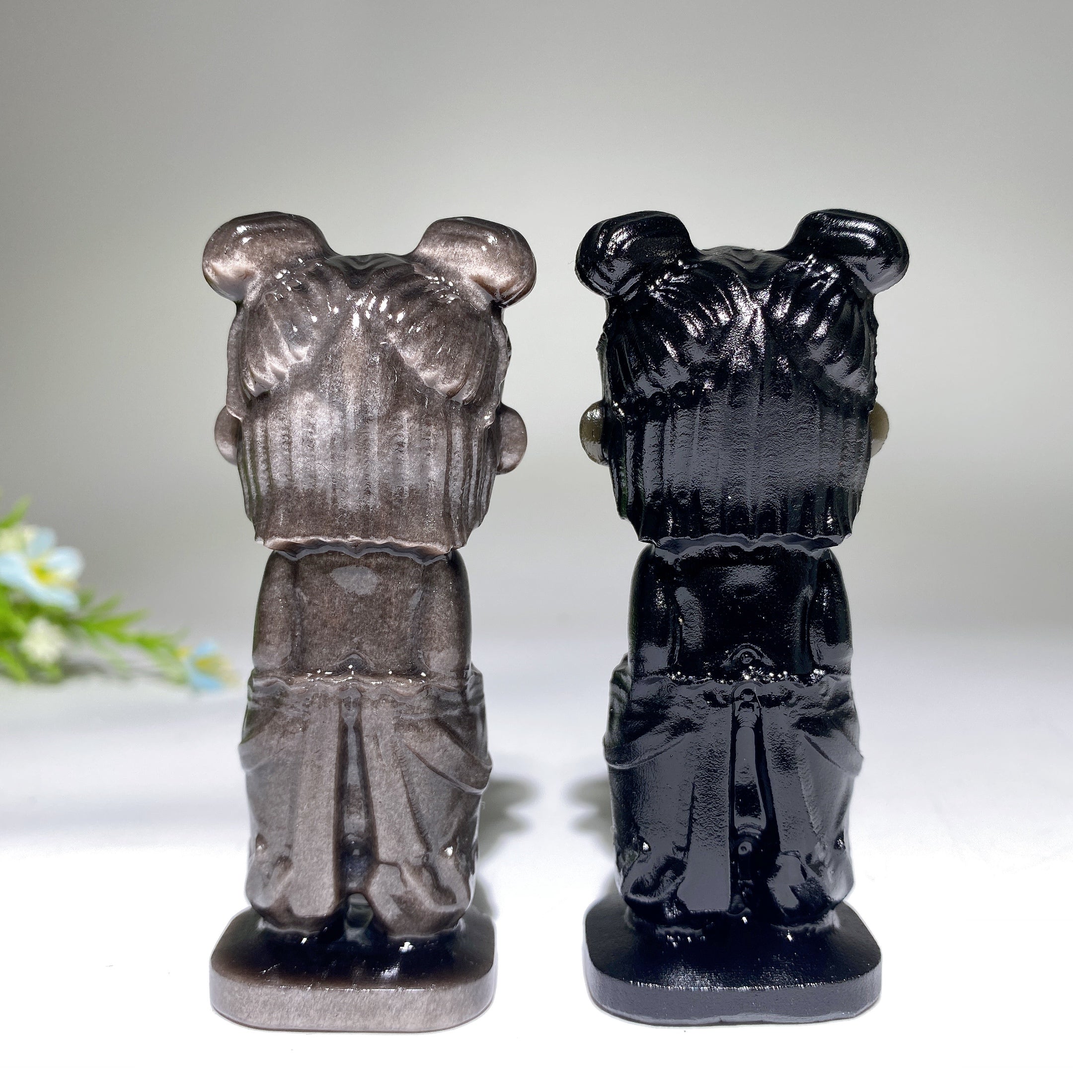 3.5 inch Obsidian Nezha Spiritual Statue for Meditation