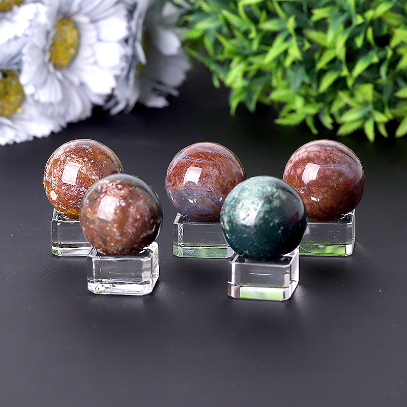3.5" Ocean Jasper Crystal Sphere for Healing & Energy