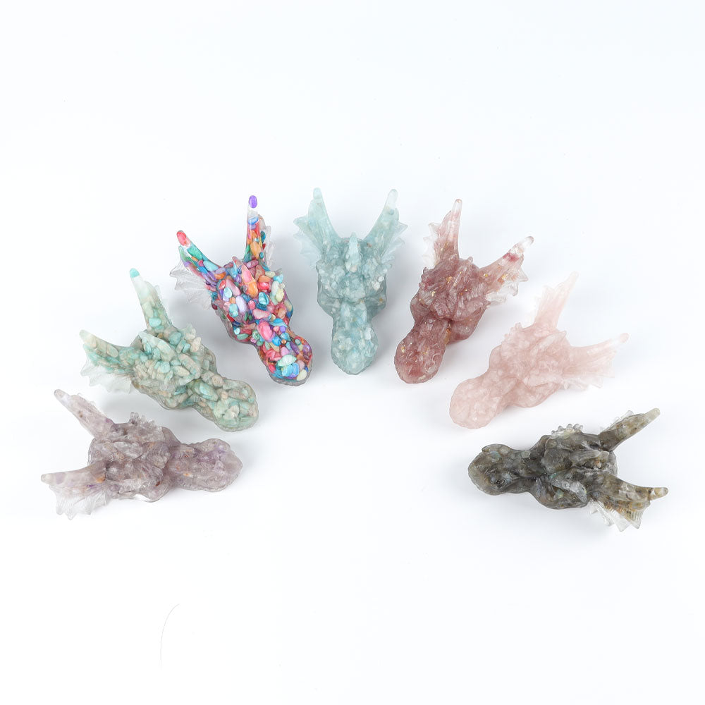 3.5in Resin Chinese Dragon Head Figurine for Prosperity