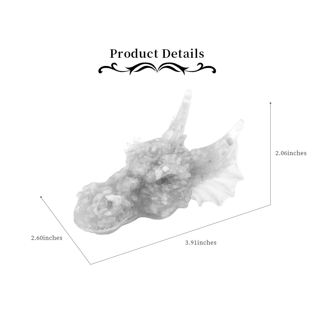 3.5in Resin Chinese Dragon Head Figurine for Prosperity