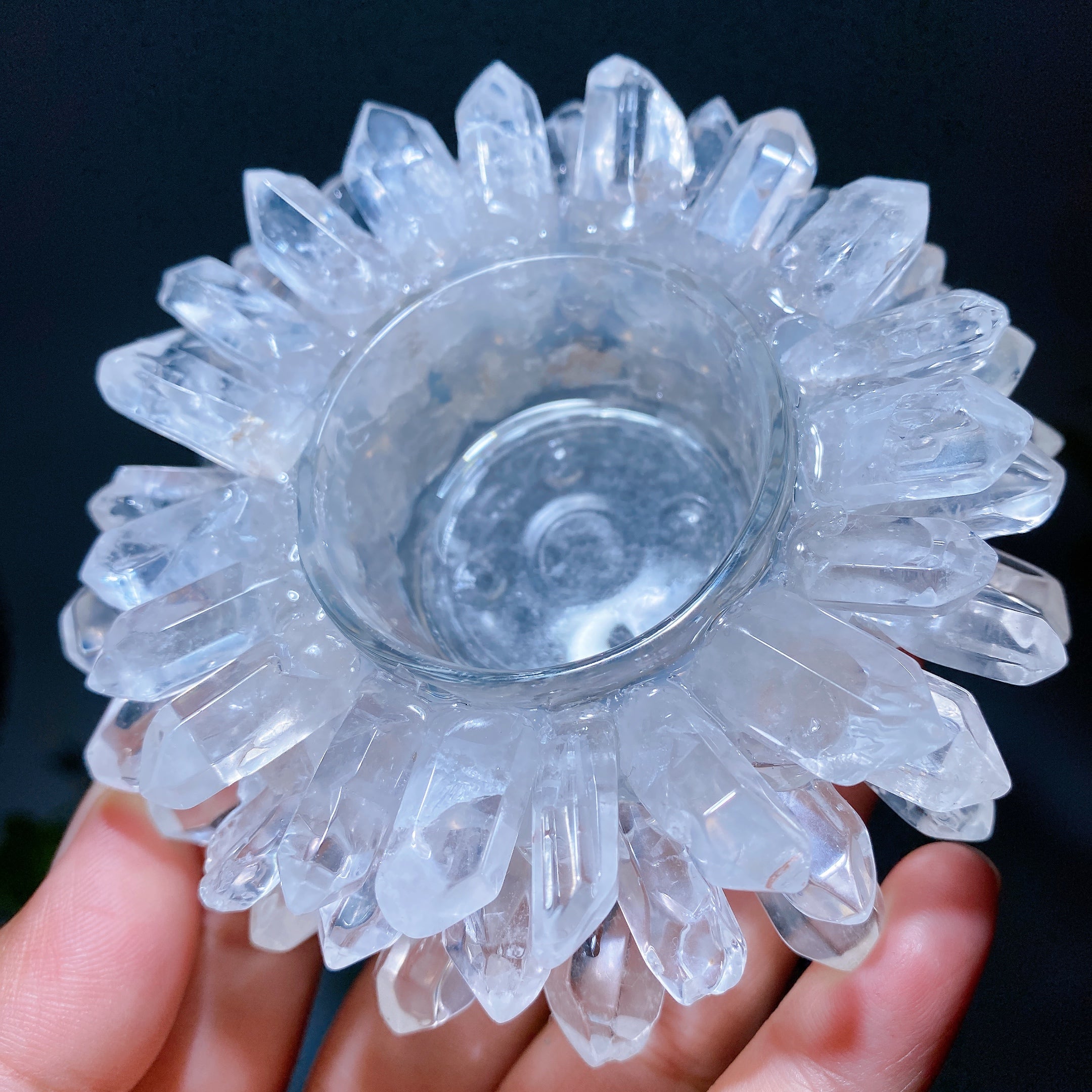 3.6 Inch Crystal Candle Holder for Healing Decor