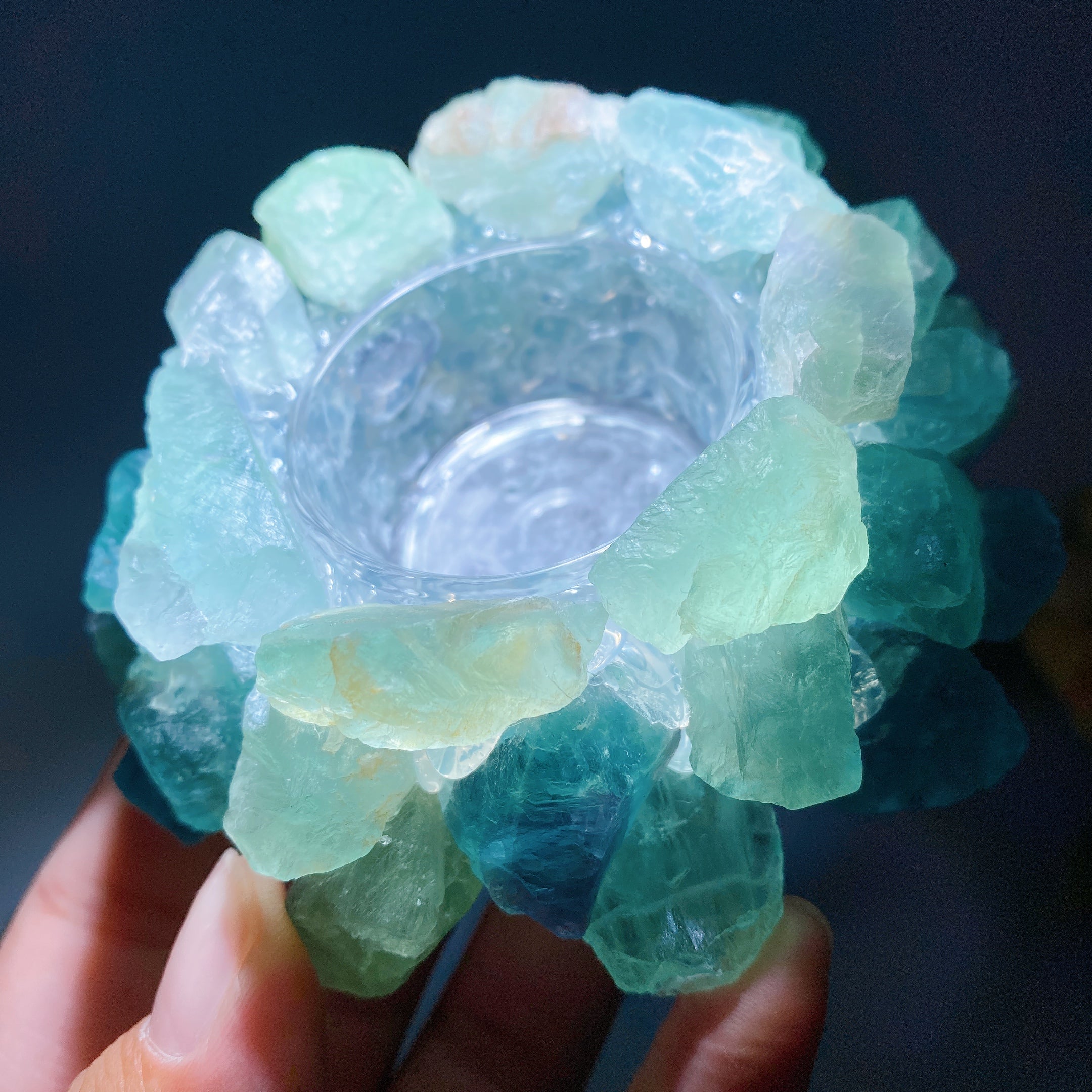 3.6 Inch Crystal Candle Holder for Healing Decor