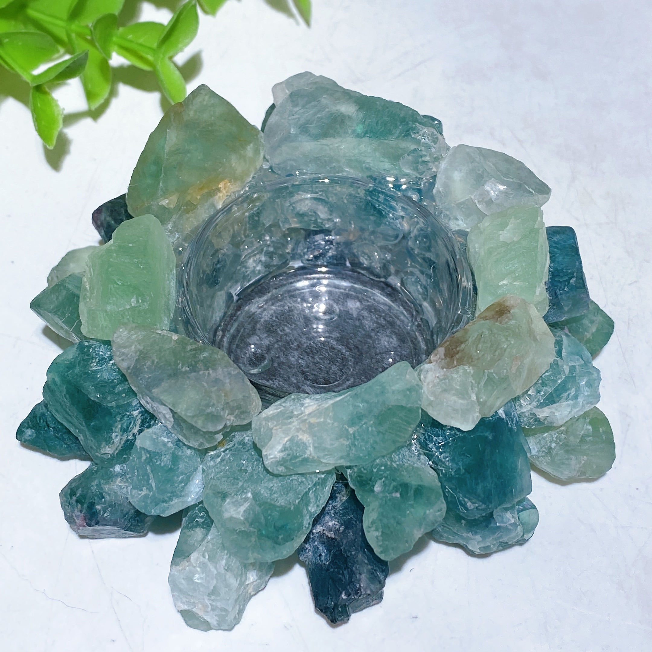 3.6 Inch Crystal Candle Holder for Healing Decor