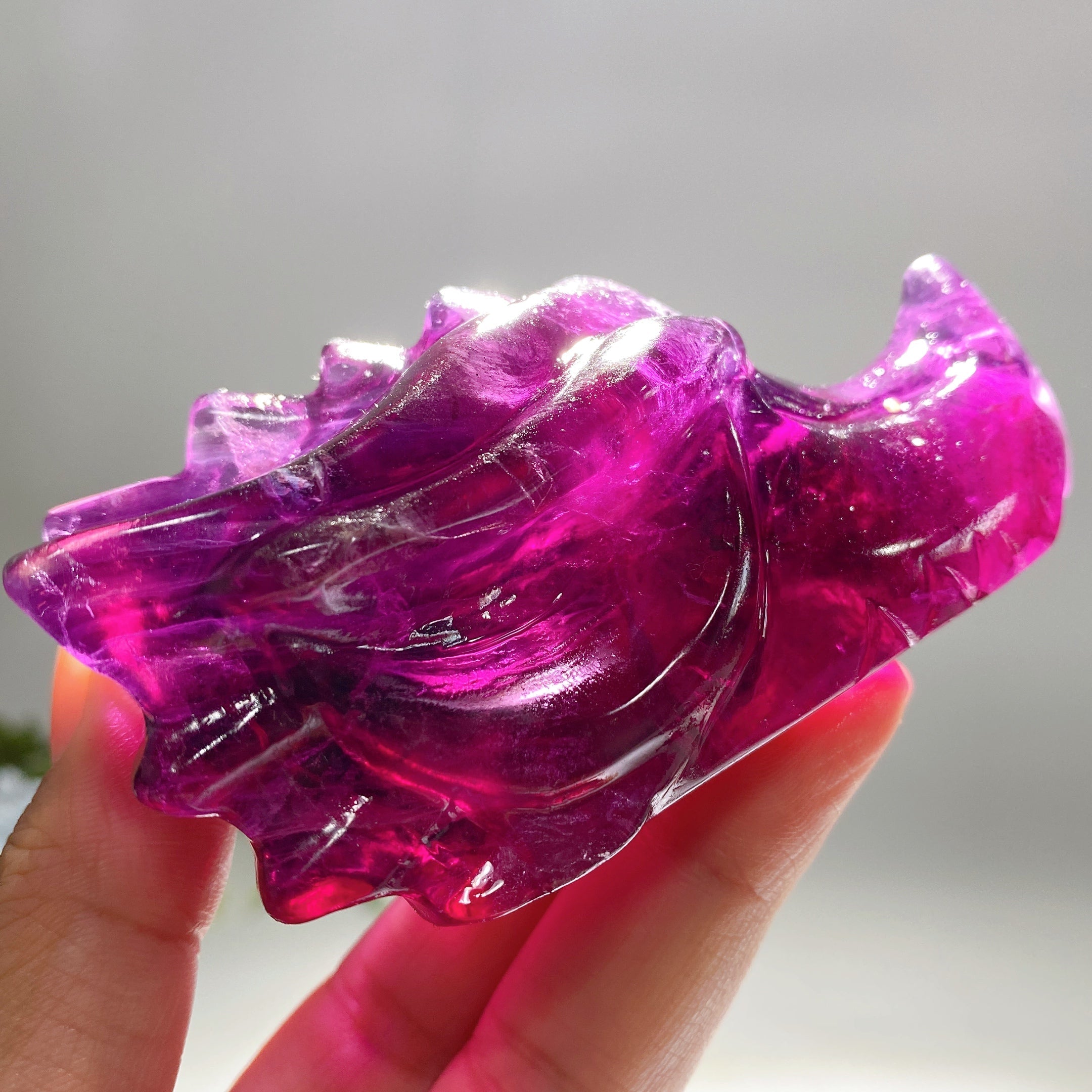 3.6 Inch Fluorite Crystal Dragon Head Carving