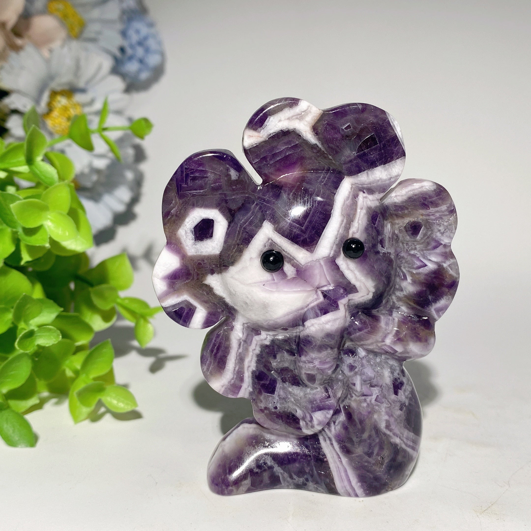 3.7 Inch Green Aventurine & Dream Amethyst Crystal Figurines