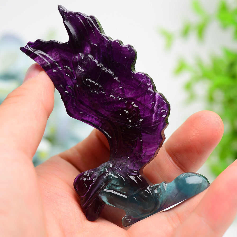 3.7-inch Rainbow Fluorite Butterfly Crystal Figurine