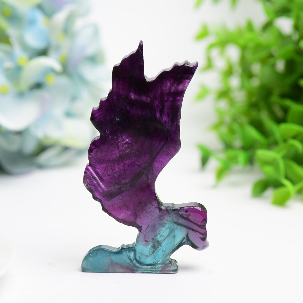 3.7-inch Rainbow Fluorite Butterfly Crystal Figurine