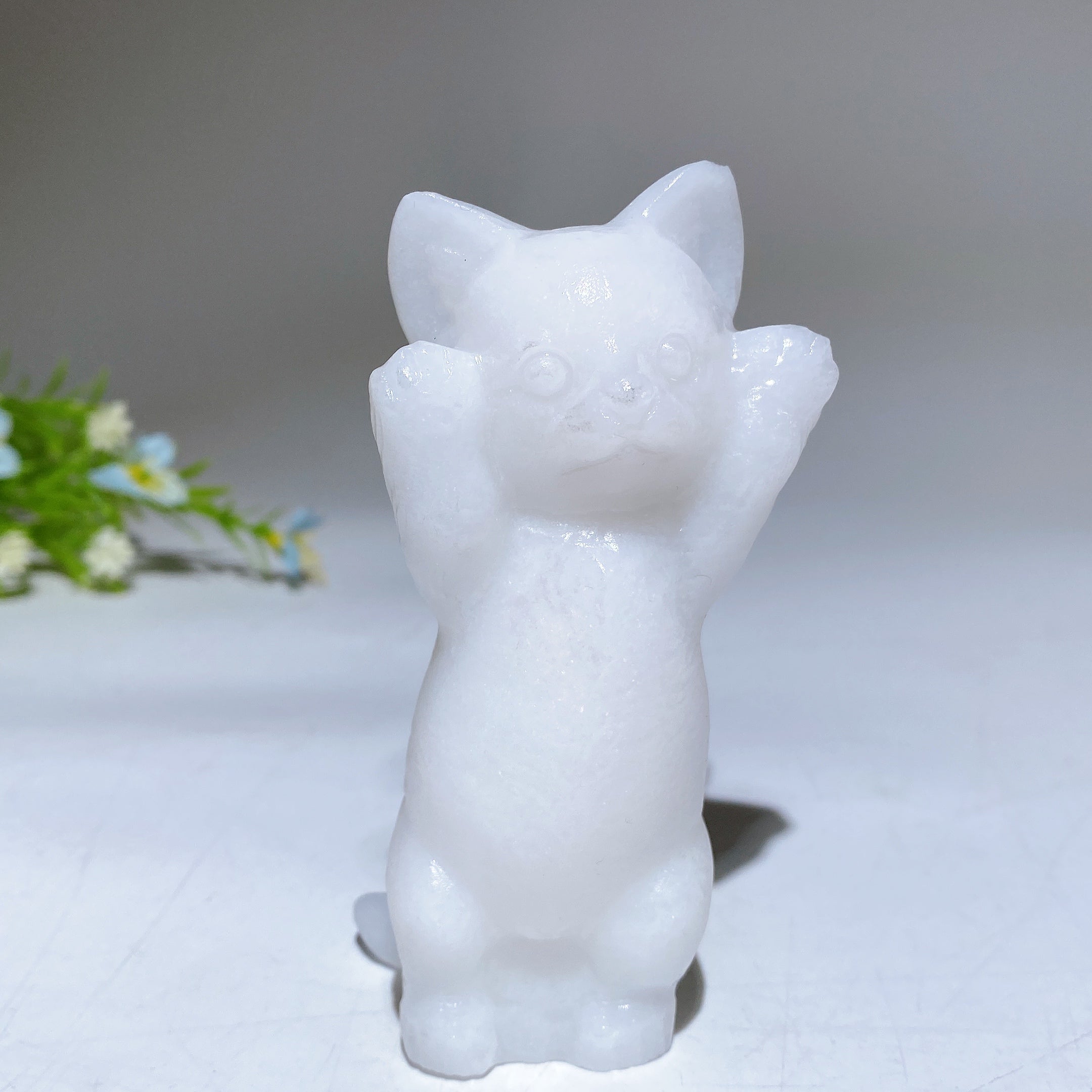 3.8" Crystal Cat Figurine | Healing Crystal Carving