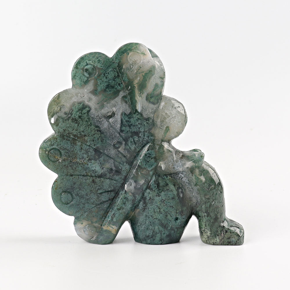 3.8 Inch Moss Agate Fairy Crystal Figurine Carving