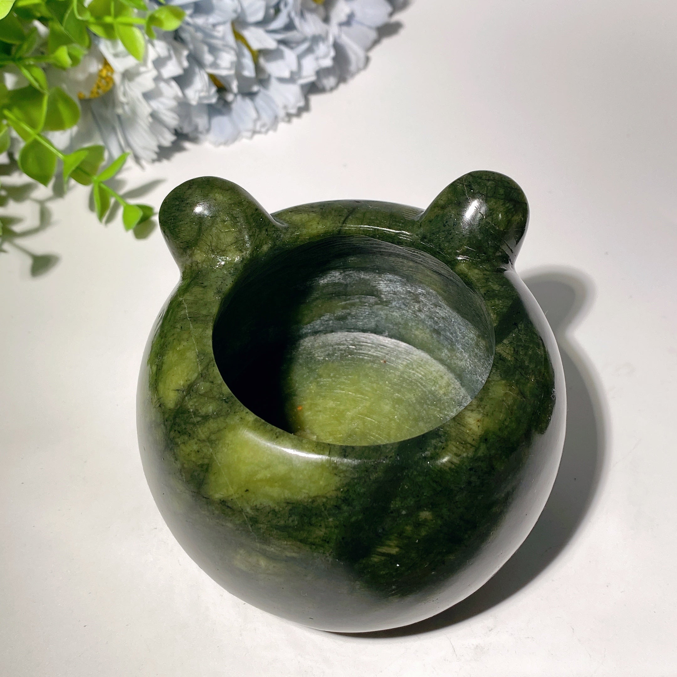 3.8 inch Serpentine Crystal Bear Figurine for Healing