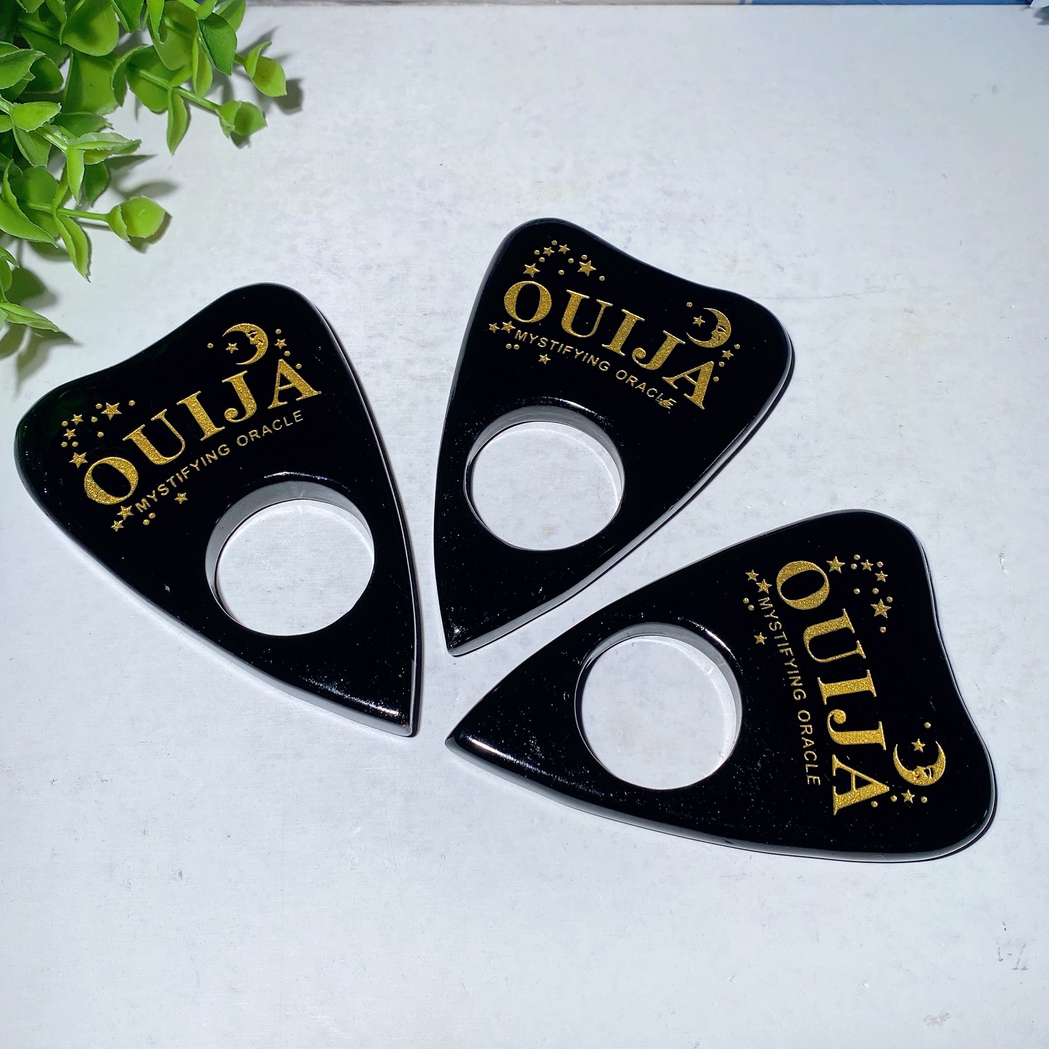3.9-inch Black Obsidian Ouija Board Crystal Healing Planchette