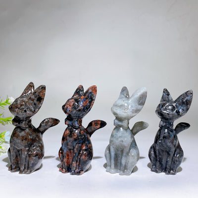 Figurine de chat en cristal sculpté de 3,9 pouces pour la guérison