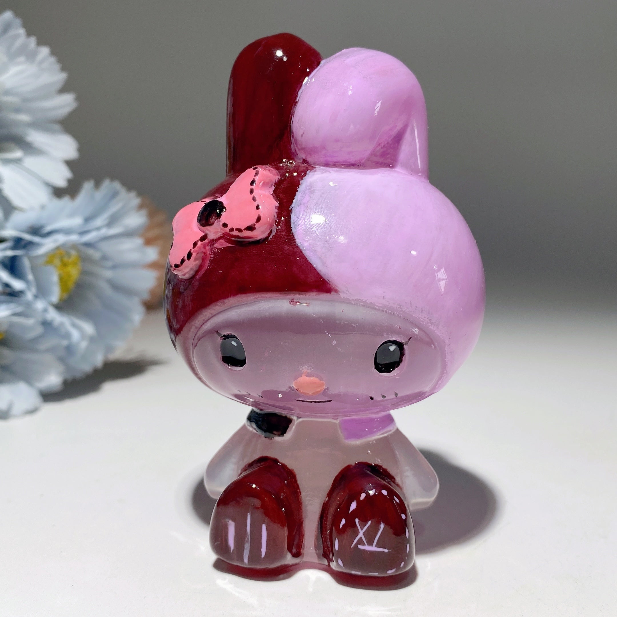 3.9-inch Selenite Hand-Painted Crystal Figurine Carvings