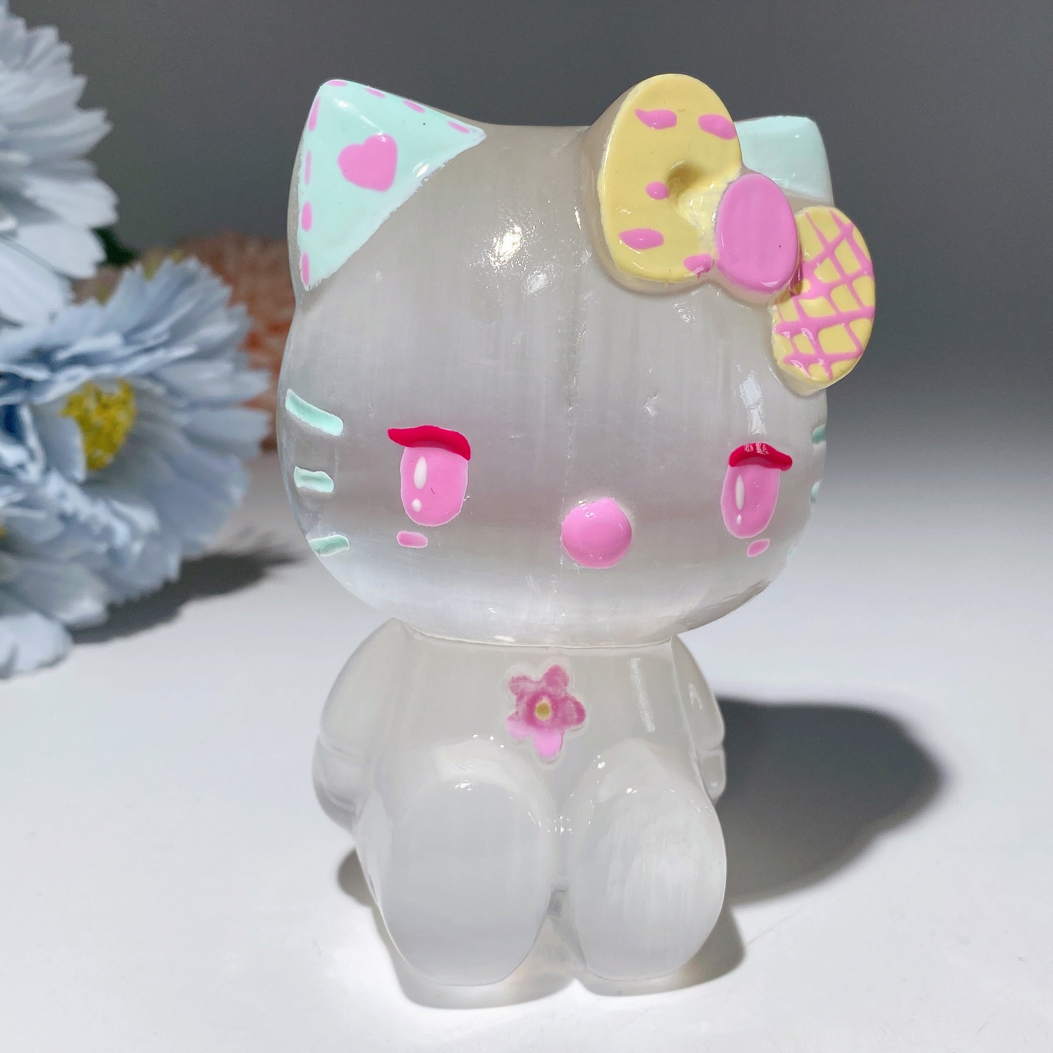 3.9-inch Selenite Hand-Painted Crystal Figurine Carvings