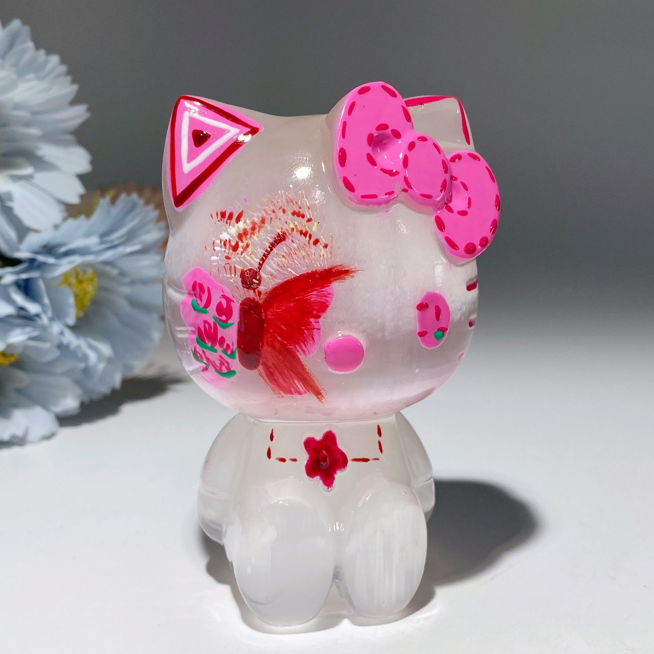 3.9-inch Selenite Hand-Painted Crystal Figurine Carvings