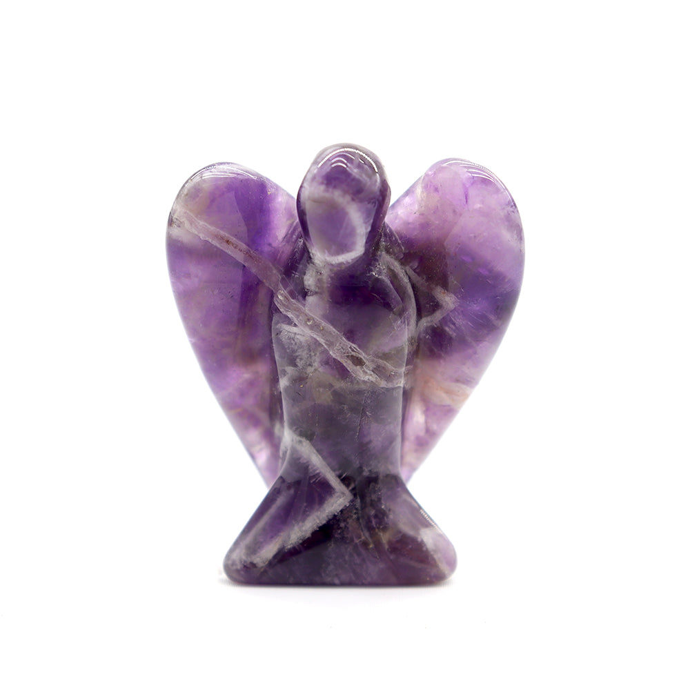 3 Inch Amethyst Crystal Guardian Angel Figurine